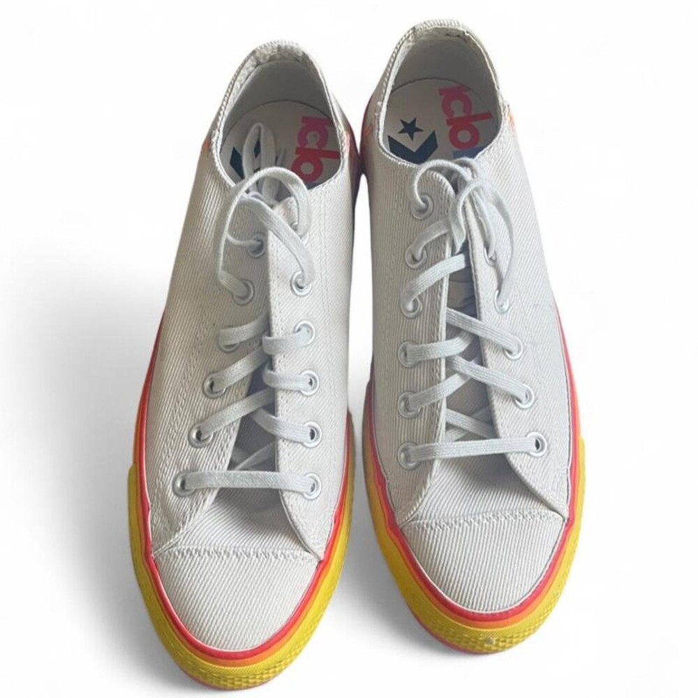 Converse Chuck Taylor All StarLift Low Rainbow Platform Sneakers Vintage White - Picture 7 of 8